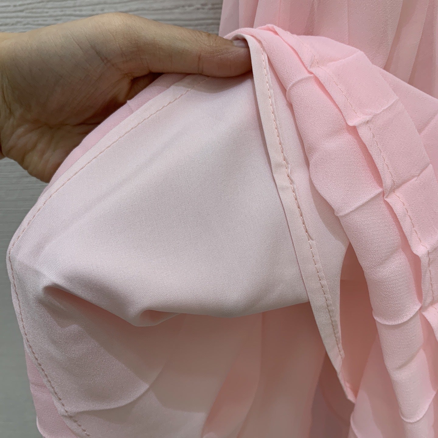 Lüks Pembe Chanel Tarzı Tvit Kumaş Şifon Pileli Tasarım Elbise