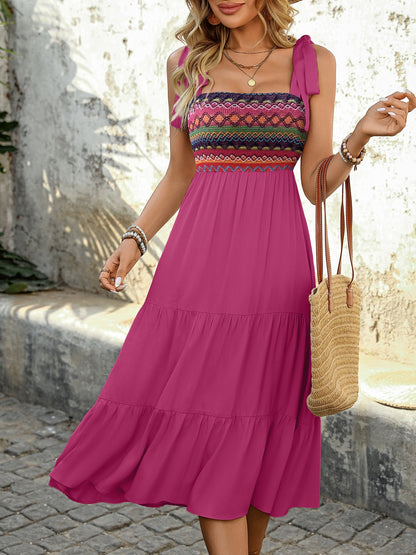 İlay Bircan Premium | Solea Etnik Midi Elbise
