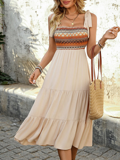 İlay Bircan Premium | Solea Etnik Midi Elbise