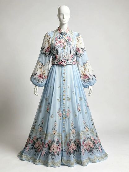 Çiçek Desenli Vintage Elbise - 5